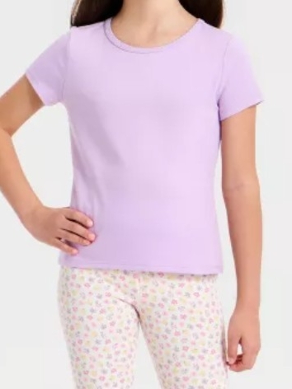 New Cat & Jack Lilac Short Sleeve Girls Tee